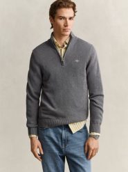 Gant sweter bez rękawów z dzianiny Mężczyźni Bawełna szary, XXL. Szare swetry przez głowę męskie GANT, m, bez wzorów, z bawełny, bez kołnierzyka. Za 699.95 zł.