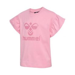 Koszulka dla dziewczynki Hummel Dodi. Czerwone bluzki dla dziewczynek Hummel, bez wzorów, bez kołnierzyka, bez ramiączek. Za 133.50 zł.