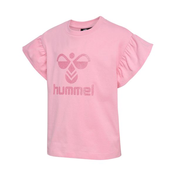 Koszulka dla dziewczynki Hummel Dodi. Czerwone bluzki dla dziewczynek Hummel, bez wzorów, bez kołnierzyka, bez ramiączek. Za 133.50 zł.