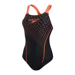 Damski 1-częściowy kostium kąpielowy z logo Speedo Eco Medley Medalist. Czarne kostiumy jednoczęściowe damskie Speedo, bez wzorów, z materiału, eleganckie, na fitness i siłownię. Za 230.50 zł.