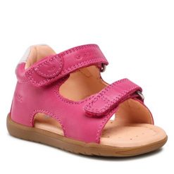Sandały Geox. Czerwone sandały dziewczęce Geox, bez zapięcia. Za 329.99 zł.