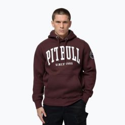 Bluza męska Pitbull Norton Hooded. Czerwone bluzy sportowe męskie PITBULL, m, bez wzorów, z bawełny, bez kaptura, na fitness i siłownię. Za 189.99 zł.