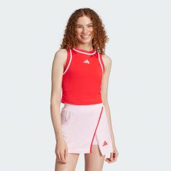 Koszulka Essentials Color-Pop Cotton Crop Tank. Czerwone t-shirty damskie Adidas, l, bez wzorów, bez kołnierzyka. Za 119.00 zł.