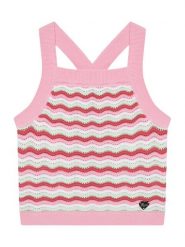Guess Top J5GR06 Z3MR1 Różowy Regular Fit. Czerwone t-shirty i topy dla dziewczynek Guess, z aplikacjami, z bawełny, bez ramiączek. Za 89.99 zł.