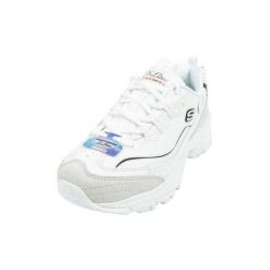 Buty do chodzenia damskie Skechers D'lites. Białe obuwie sportowe damskie Skechers, bez wzorów, z gumy, trekkingowe. Za 283.99 zł.
