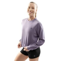 Bluza treningowa crop top dla kobiet Fitness Siroko Zenith. Fioletowe bluzy damskie SIROKO, l, bez wzorów, z materiału, bez kaptura. Za 169.00 zł.