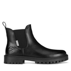 Sztyblety Beverly Hills Polo Club. Czarne botki damskie Beverly Hills Polo Club, bez obcasa, na płaskiej podeszwie, bez zapięcia. Za 229.99 zł.