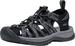 Keen Keen sandały damskie WHISPER 1028815 BLACK/STEEL GREY 36. Czarne sandały damskie Keen, bez wzorów, bez obcasa, bez zapięcia. Za 444.99 zł.