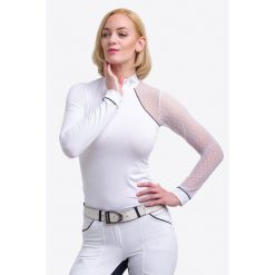 Koszulka jeździecka damska Modern Dame. Białe t-shirty i topy dla dziewczynek CAVALLIERA, bez wzorów, bez ramiączek. Za 334.00 zł.