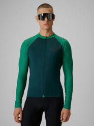 4F Longsleeve kolarski męski - zielony XXL. Zielone bluzki z długim rękawem męskie 4f, m, bez wzorów, z dzianiny, bez kołnierzyka. Za 179.99 zł.