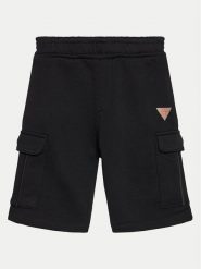 Guess Szorty sportowe L4GD21 KBK32 Czarny Regular Fit. Czarne szorty dla chłopców Guess, z aplikacjami, z bawełny, sportowe. Za 239.99 zł.