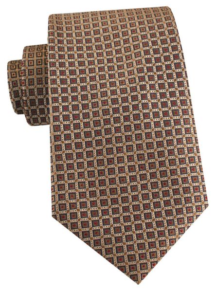 Męski Krawat - Odcień Jasnego Brązu, Drobny Wzór - Alties. Krawaty i muchy Alties, bez wzorów, z tkaniny, eleganckie. Za 55.00 zł.