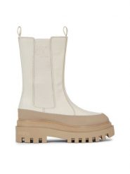Calvin Klein Jeans Sztyblety Flatform Chelsea Boot Lth Wn YW0YW01111 Écru. Botki damskie Calvin Klein Jeans, z jeansu, bez obcasa, na płaskiej podeszwie, bez zapięcia. Za 849.99 zł.