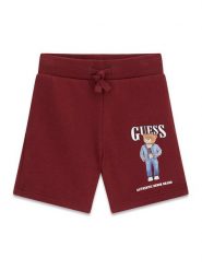 Guess Szorty sportowe N6RD02 KAD74 Bordowy Regular Fit. Czerwone szorty dla chłopców Guess, z aplikacjami, z bawełny, sportowe. Za 139.99 zł.