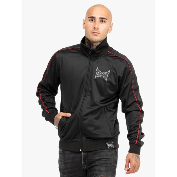 Kurtka z dresu Tapout Tarziana. Czarne kurtki męskie TAPOUT, s, z aplikacjami, z dresówki, bez kaptura. Za 245.50 zł.