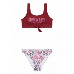 Dziewczęcy dwuczęściowy kostium kąpielowy Protest Prtnaomo. Czerwone stroje kąpielowe dla dziewczynek Protest, bez wzorów. Za 218.00 zł.