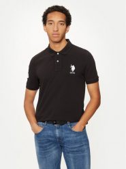 U.S. Polo Assn. Polo MUP3313 Czarny Regular Fit. Czarne koszulki polo męskie U.S. Polo Assn., m, bez wzorów, z bawełny, bez ramiączek. Za 139.99 zł.