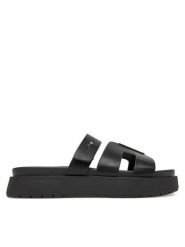 DeeZee Klapki HY69916-2 Czarny. Czarne klapki damskie DeeZee, bez wzorów, z materiału, bez obcasa. Za 119.99 zł.