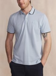 Koszulka polo męska TBS Yvanepol. Niebieskie koszulki sportowe męskie TBS, m, bez wzorów, z bawełny, bez kołnierzyka, bez ramiączek, trekkingowe. Za 248.45 zł.