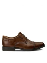 Clarks Półbuty Tilden Cap 261300967 Brązowy. Brązowe eleganckie półbuty Clarks, ze skóry, wizytowe, bez zapięcia. Za 249.99 zł.
