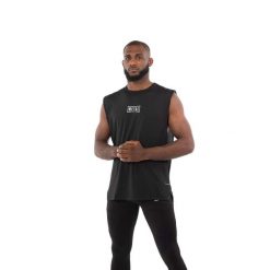 Tank top Metal Boxe. Czarne koszulki sportowe męskie METAL BOXE, bez wzorów, sportowe, bez kołnierzyka. Za 194.50 zł.