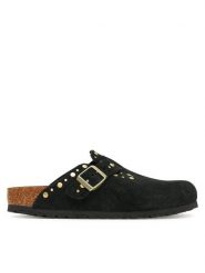 Birkenstock Klapki Boston Rivet 1030491 Czarny. Czarne klapki damskie Birkenstock, bez wzorów, ze skóry, bez obcasa. Za 649.99 zł.