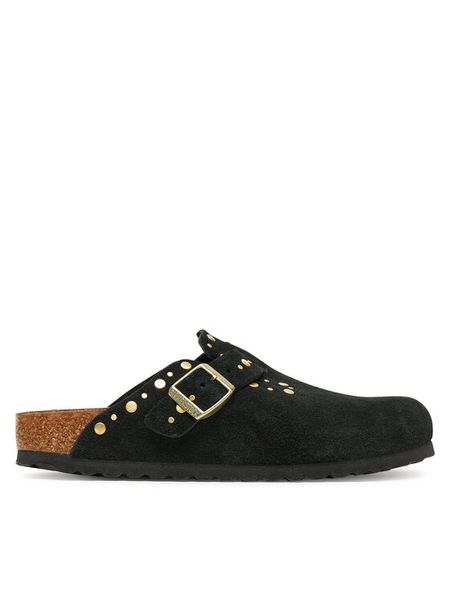Birkenstock Klapki Boston Rivet 1030491 Czarny. Czarne klapki damskie Birkenstock, bez wzorów, ze skóry, bez obcasa. Za 809.99 zł.