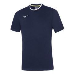 Koszulka Mizuno. Niebieskie koszulki sportowe męskie Mizuno, m, bez wzorów, z materiału, bez kołnierzyka, bez ramiączek, na fitness i siłownię. Za 107.50 zł.