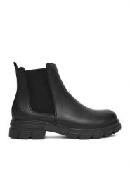 Rieker Sztyblety Z9150-00 Czarny. Czarne botki damskie Rieker, ze skóry, bez obcasa, na płaskiej podeszwie, bez zapięcia. Za 359.99 zł.