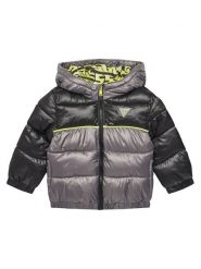 Guess Kurtka zimowa N5YL00 WEGY0 Szary Regular Fit. Szare buty zimowe chłopięce Guess, z aplikacjami, z syntetyku, bez zapięcia. Za 239.99 zł.