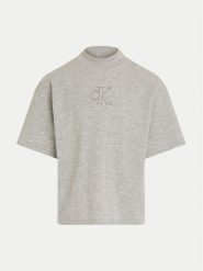 Calvin Klein Jeans T-Shirt Stitch Monogram IG0IG02537 Szary Regular Fit. Szare t-shirty i topy dla dziewczynek Calvin Klein Jeans, bez wzorów, z bawełny, bez ramiączek. Za 99.99 zł.