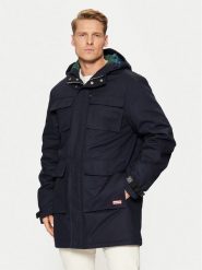 Hunter Płaszcz zimowy HARM0002242 Granatowy Regular Fit. Niebieskie kurtki męskie Hunter, na zimę, m, bez wzorów, z bawełny, bez kaptura. Za 939.99 zł.
