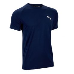 Koszulka krótki rękaw Gym & Pilates męska. Koszulki sportowe męskie Puma, m, bez wzorów, z bawełny, bez kołnierzyka, bez ramiączek, na jogę i pilates. W wyprzedaży za 54.99 zł.