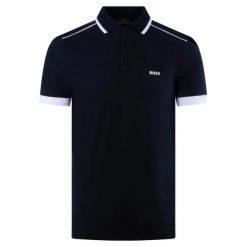 Koszulka Polo męska BOSS Paddy 1 BLU regular fit granatowa (50512995-402). Niebieskie koszulki polo męskie Boss, m, bez wzorów, sportowe, bez ramiączek. Za 329.00 zł.