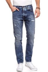 SPODNIE MĘSKIE WRANGLER SLIDER ONCE UPON A BLU W18RGW195 112127370. Spodnie materiałowe męskie Wrangler, l, bez wzorów, z jeansu. Za 199.99 zł.