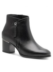 Lasocki Botki WYL3211-7Z Czarny. Czarne botki damskie Lasocki, ze skóry, bez obcasa, na słupku, bez zapięcia. Za 299.99 zł.