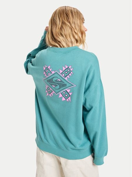 Quiksilver Bluza EQWFT03188 Niebieski Oversize. Niebieskie bluzy damskie Quiksilver, l, bez wzorów, z bawełny, bez kaptura. Za 198.99 zł.