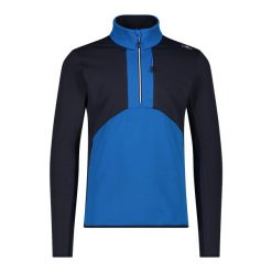 Sweter z półząpięciem i golfem CMP. Niebieskie bluzy męskie CMP, bez wzorów, bez kaptura. Za 340.00 zł.