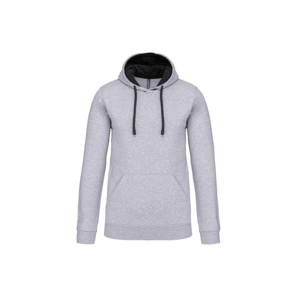 Kontrastowa bluza z kapturem Kariban. Czarne bluzy męskie KARIBAN, l, bez wzorów, z bawełny, z kapturem. Za 157.50 zł.