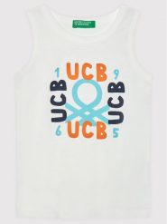 United Colors Of Benetton Top 3I1XGH002 Biały Regular Fit. Białe t-shirty dla chłopców United Colors Of Benetton, bez wzorów, z bawełny, bez ramiączek. Za 49.99 zł.