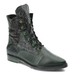 Zielone Botki Armodo Stylowe Trzewiki Damskie Premium. Zielone kozaki damskie Armodo, ze skóry, bez obcasa, na obcasie. Za 449.00 zł.