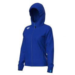 Bluza damska z kapturem Arena Team Panel. Niebieskie bluzy sportowe damskie Arena, xl, bez wzorów, z bawełny, z kapturem, na fitness i siłownię. Za 363.95 zł.