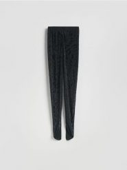 Legginsy z ozdobną aplikacją - czarny. Czarne legginsy damskie Reserved, l, z aplikacjami, z dzianiny. Za 199.99 zł.