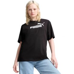 Koszulka Puma Ess No. 1 Logo Relaxed Tee, Kobiety. Czarne koszulki sportowe damskie Puma, m, bez wzorów, z bawełny, bez kołnierzyka, bez ramiączek. Za 74.99 zł.