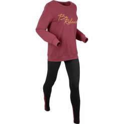 Bluza z legginsami sportowymi (kompl. 2-częściowy) bonprix bordowo-czarny. Bluzy damskie marki DOMYOS. Za 129.99 zł.