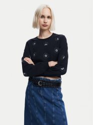 Desigual Bluza Joya 24WWSK32 Czarny Regular Fit. Czarne bluzy damskie Desigual, l, bez wzorów, z bawełny, bez kaptura. Za 349.99 zł.