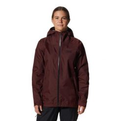 Damska kurtka wodoodporna Mountain Hardwear Threshold. Czerwone kurtki damskie Mountain Hardwear, xs, bez wzorów, bez kaptura. Za 835.10 zł.