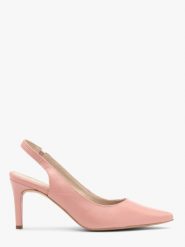 Różowe czółenka typu slingback OFELIA. Czerwone czółenka damskie Ryłko, bez wzorów, z gumy, bez obcasa, na szpilce, bez zapięcia. W wyprzedaży za 269.99 zł.