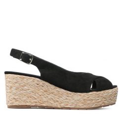 Espadryle Jenny Fairy. Czarne sandały damskie Jenny Fairy, bez wzorów, bez obcasa, bez zapięcia. Za 139.99 zł.