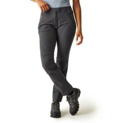Damskie spodnie turystyczne Highton Stretch szare. Szare spodnie sportowe damskie Regatta, bez wzorów, trekkingowe. Za 231.90 zł.